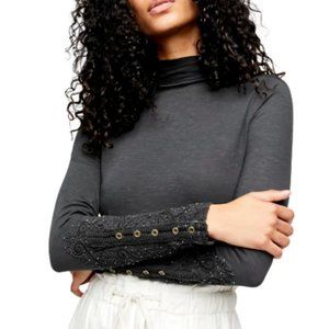 Free People Hooked On You Embroidered Top